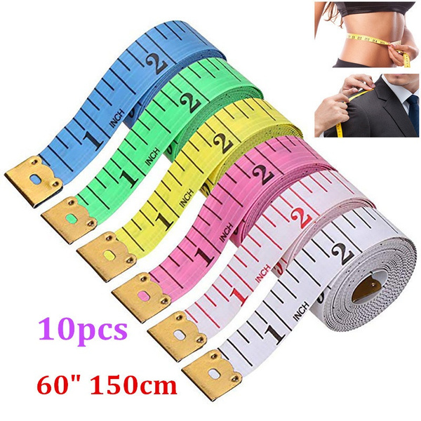10Pcs Body Measuring Ruler Sewing Cloth Tailor Tape Measure Soft Flat 60" /150cm 