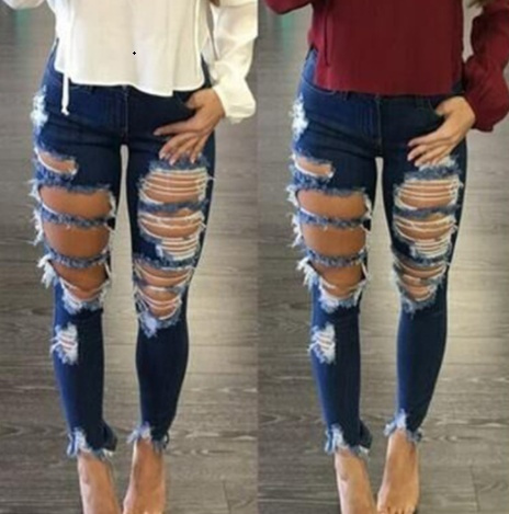 Fashion Women's Ripped Jeans Stylish Boyfriend Jeans Denim Pants | Wish