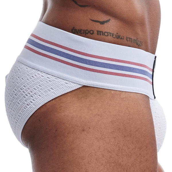 JOCKMAIL Mens Cotton Wide Belt Elastic Big Bag Sports Men's Briefs Underwear