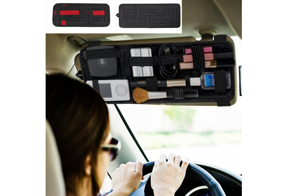 Auto Car Sun Visor Organizer Storage Bag Flexible Elastic Board Card Holder  Multifunctional Pen Sunglasses Holder