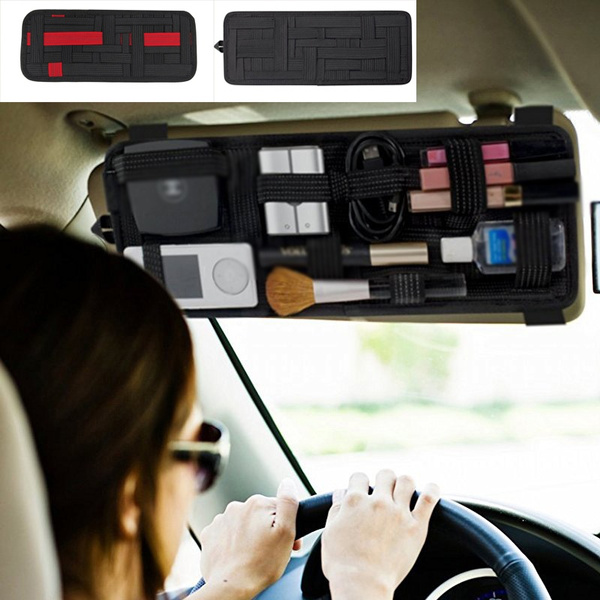 Auto Car Sun Visor Organizer Storage Bag Flexible Elastic Board Card Holder  Multifunctional Pen Sunglasses Holder