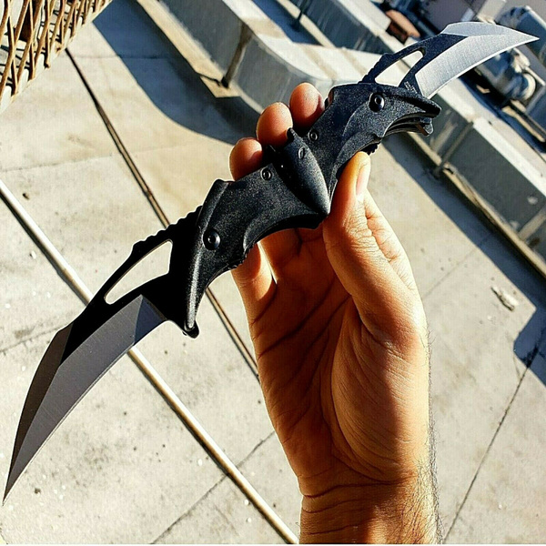 DARK KNIGHT SPRING ASSISTED DUAL BLADE BATMAN TACTICAL FOLDING Pocket KNIFE  BLK | Wish