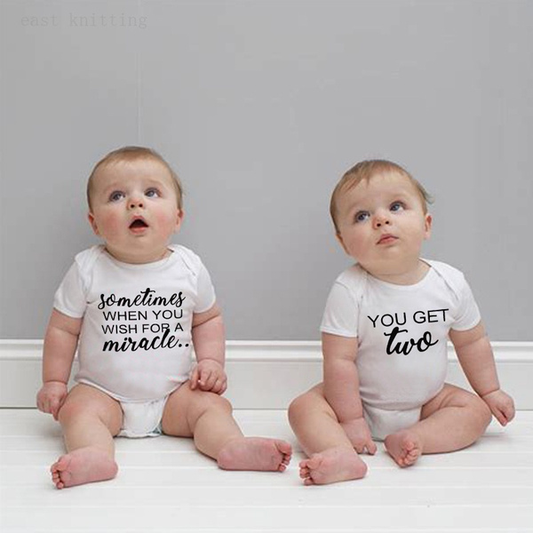 Newborn Twins Baby Boys Girls Soft Clothes Toddler Romper Bodysuit Playsuit Matching  Outfits | Wish