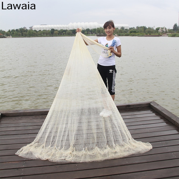Finefish Height 1.2-3.6M Hand Throw Network With Ring Gillnet Easy USA Cast  Nets Catch Fishing Net Small Mesh Hunting Fish Gear