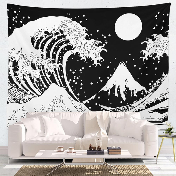 Large black and white tapestry hot sale