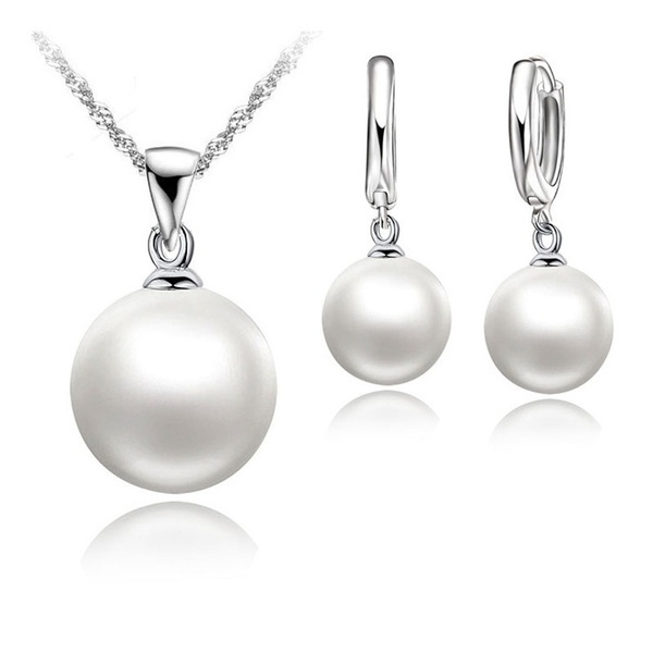 Beautiful Jewelry Sets for Teen Girls' 925 Silver WHITE PEARL Ethnic  Earrings Pendant Antique Jewellery Collection Affordable Wedding Bijoux 