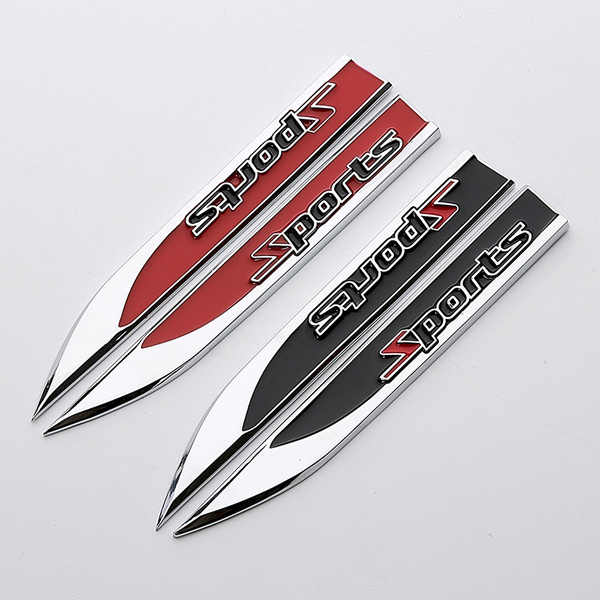 1Pair 3D Metal Sports Badge Car Wing Right & Left Side Badge Fender ...