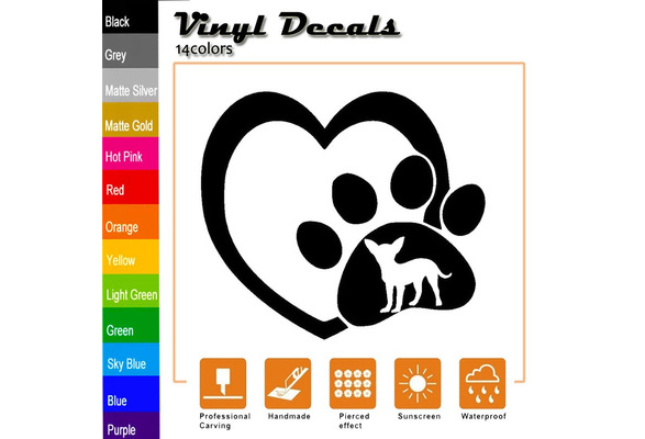 I Love My Dog PAW PRINT/Heart Die Cut Vinyl Decal Car Window/Phone Sticker AM016