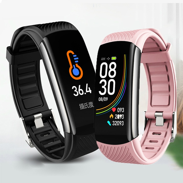 2020 Nuevo reloj inteligente de pulsera de temperatura corporal C6T IP67  Monitor de frecuencia cardíaca a prueba de agua Smartband Pulsera Fitness  Health Tracker | Wish