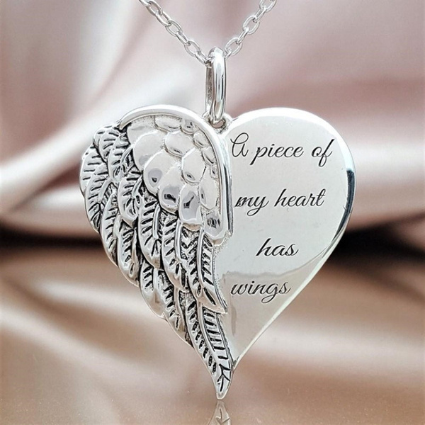 Heart Wing Pendant Angel Wing Necklace 