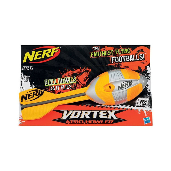Nerf Vortex Aero Howler Flying Football Garden Toy Fun Game Ball Orange 