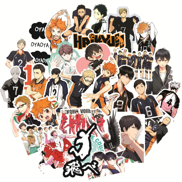 50pcs Haikyuu Volleyball boy Stickers Anime Decal Skateboard Laptop @cc 