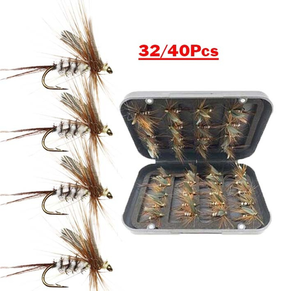 24/32/40Pcs Trout Fly Fishing Assorted Mosquito Flies Kit Nymph