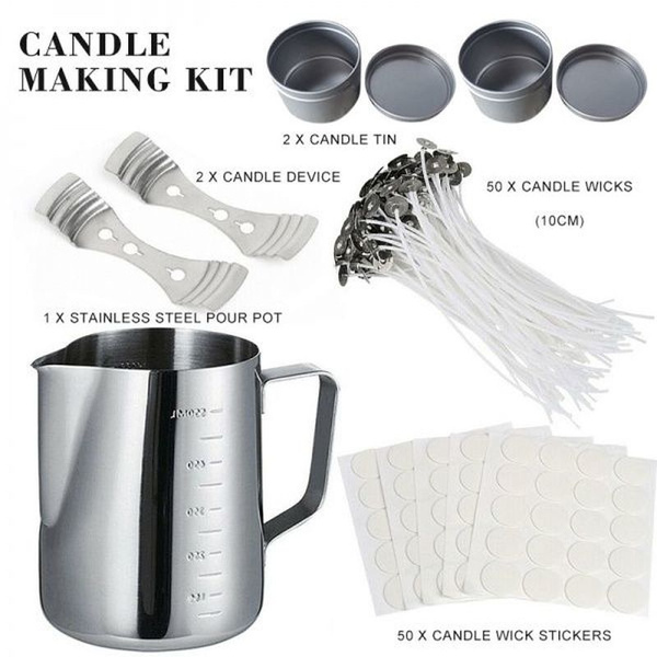 Practical DIY Candle Making Kit Candles Craft Tool outlets Set Pouring Pot Wicks Wax Kit