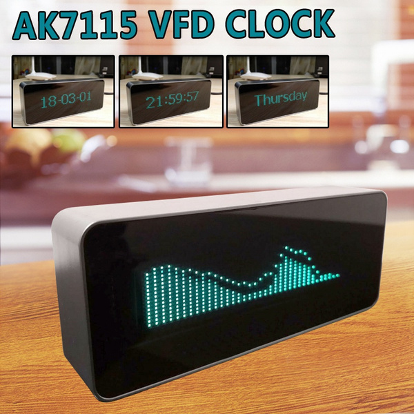 AK7115 VFD High Precision Clock Music Spectrum DB Indicator Audio VU Meter 