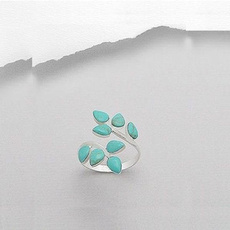 leavesring, Sterling, Turquoise, Fashion