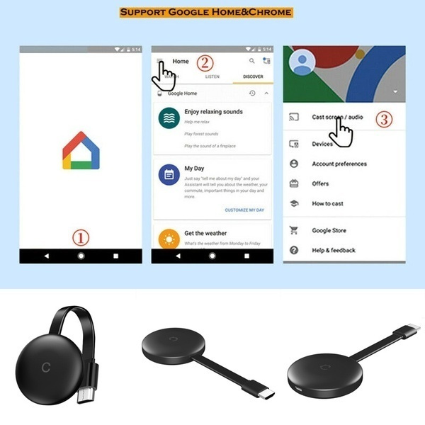 Wifi Wireless 1080p Streaming Media Player Charcoal For Chromecast