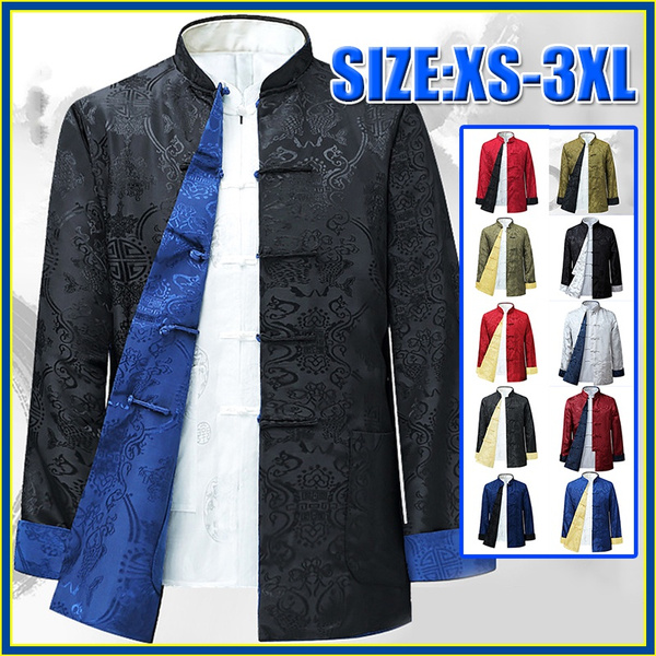 Chinese Style Mens Shirt Jacket Long Sleeve Coat - Hanfumodern