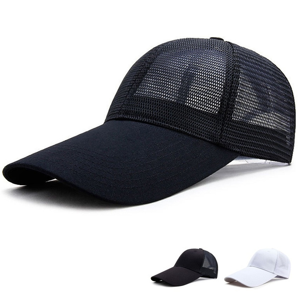Fashion Unisex Long Visor Mesh Baseball Cap Sun Hat Breathable Baseball Hats  Summer Hat Adjustable Snapback Hat Gorras Casquette