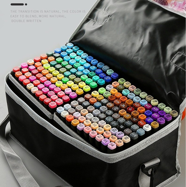 60 Colors Marker Pen Set, Double Head Brush Drawing Professional