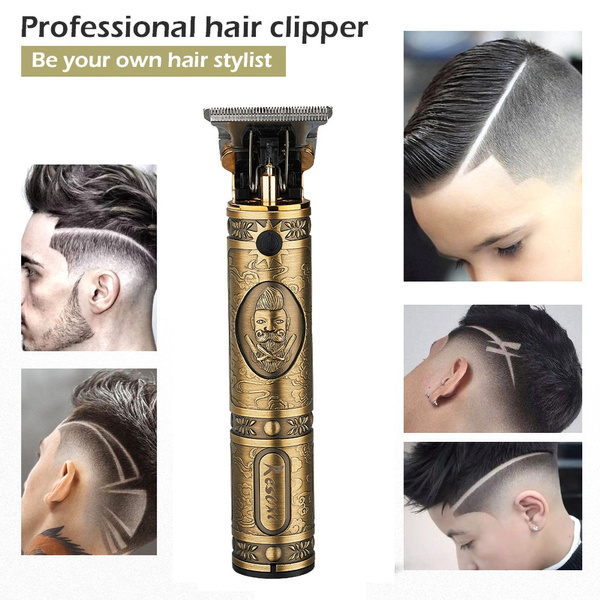 gold cordless trimmer men 0mm baldheaded hair clipper