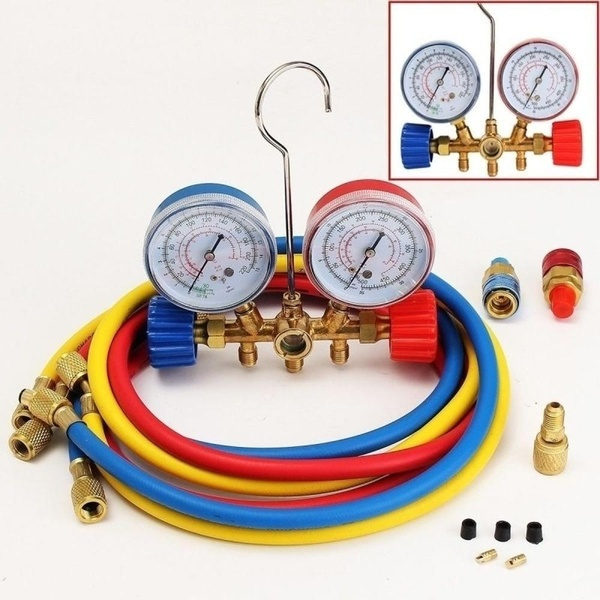 R12 Refrigerant Current Divider Meter Tool Set AC Diagnostic Manifold Gauge 
