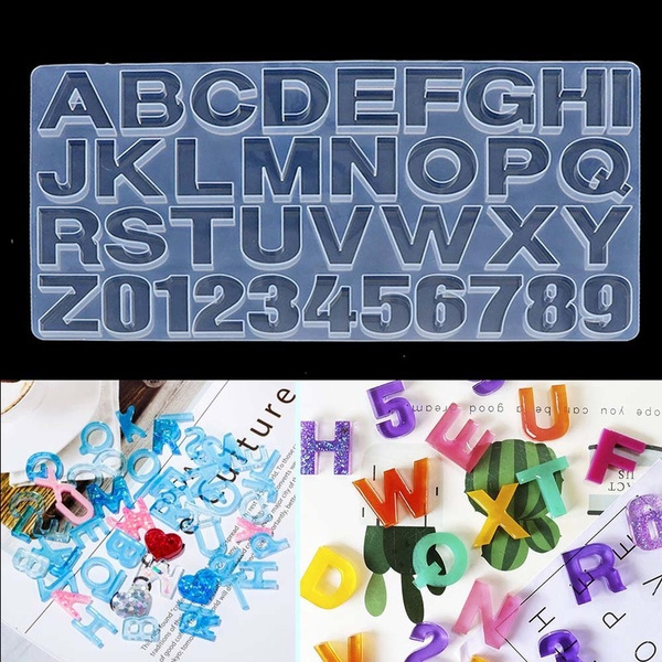 Alphabet & Number Silicone Molds Initial Mold Large Clear Resin Mold Epoxy  Resin Craft Supplies