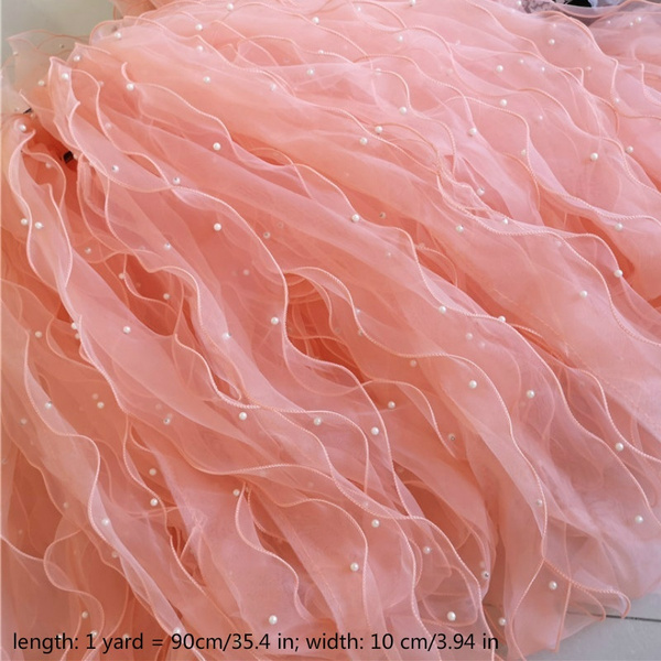 5 Yards Hot Pink Organza Ruffle Elastic Trim 2-layers, Chiffon Ruffle Trim,  Ruffle Trim, Organza Ruffle Trim, Elastic Trim 