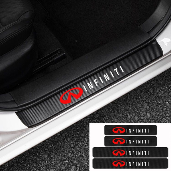 Longzhimei Car Door Sill Protector for INFINITI QX50 QX60 QX70 QX80 Door Entry Guard Welcome Pedal Threshold 4D Carbon Fiber Stickers Anti-Scratch