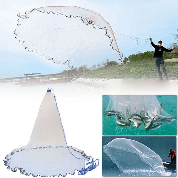3M Fishing Cast Net Handmade Saltwater Throw Fishing Net for Bait