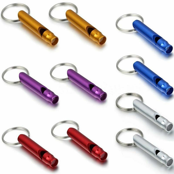 12pcs Mini Long Whistles Keychain Keyring For Camping Survival Outdoor Emergency 