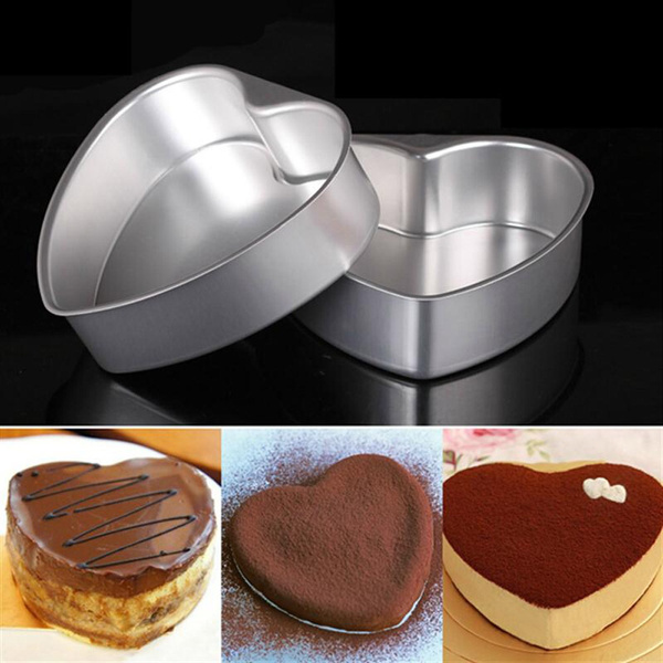 Aluminium Heart Shaped Cake Pan Fondant Cake Tray Tins Wedding Muffin  Biscuit Baking Mold Wedding Birthday Supplies