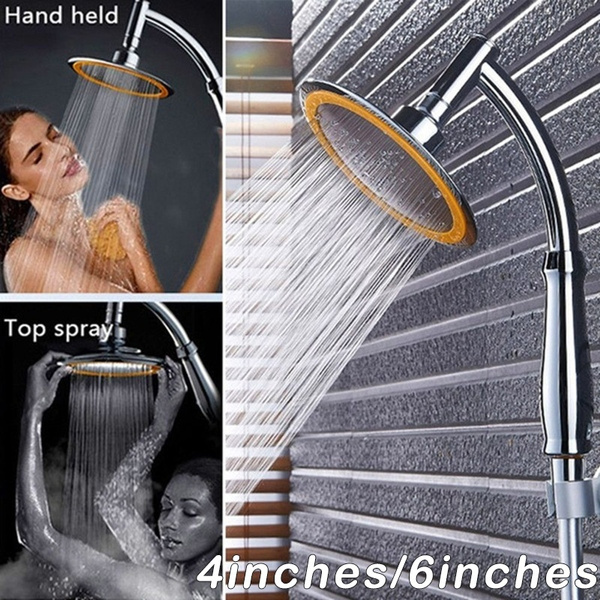 4/6 Inch Round Shower head Rain Shower High Pressure Bathroom Rainfall ...