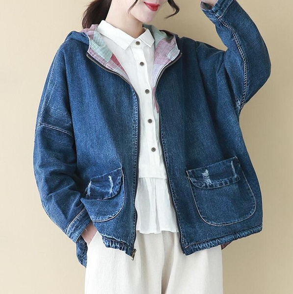 Zipper denim clearance jacket womens