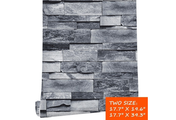 17 7 X19 6 17 7 X39 3 Vintage Gray Brick Wallpaper Self Adhesive Stone Peel And Stick Wallpaper Brick Faux Textured Wallpaper Stone Look Wall Contact Paper For Drawing Room Background Wall Home Decor Wish