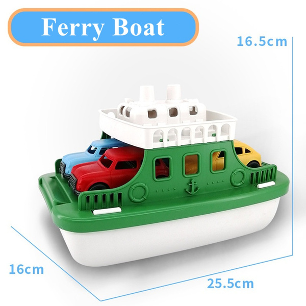 green toys ferry boat with mini cars bathtub toy