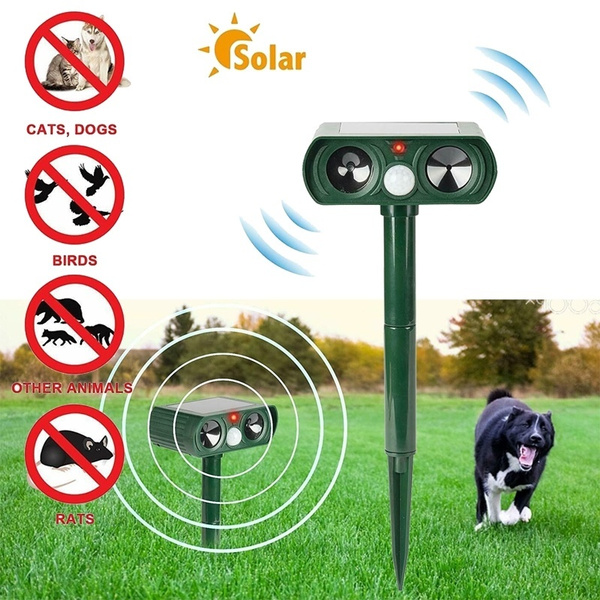 Outdoor Solar Ultrasonic PIR Pest Animal Repeller Garden Cat Dog PIR Repellent 