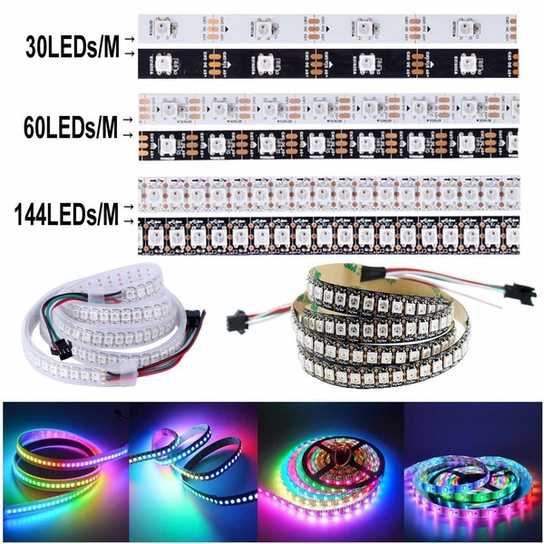 WS2812B LED Strip Individually Addressable RGB Smart Pixel Strip1m/5m ...