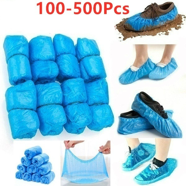 100/500PCS Disposable Plastic Shoe Covers Rain Overshoes Protector Waterproof 
