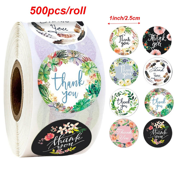 Package Label Sealing Craft Thank You Stickers Gift Paper Sticker Self Adhesive
