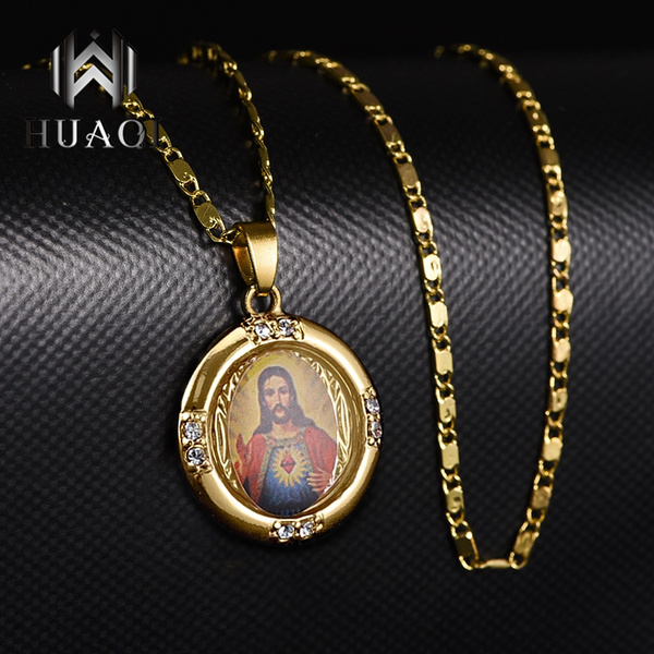Men'S Jesus Pendant Necklace Religious 