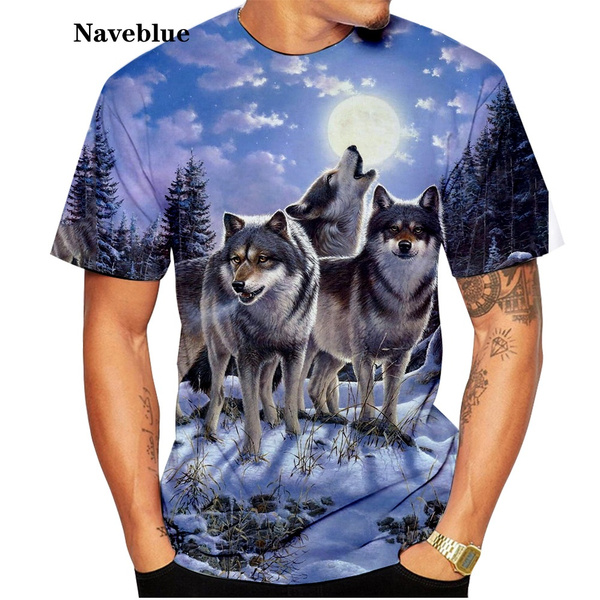 Details about   Wolf T-Shirts Print Mens Womens Summer Casual Short Sleeve Graphic Tee Tops 