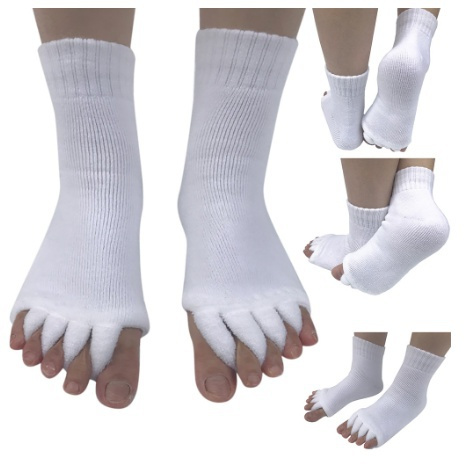 Toe Separator Socks, Soft Stretch Foot Alignment Socks Care Tool for Yoga,  Gym Exercise