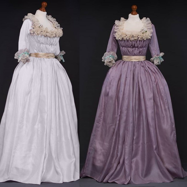 Marie Antoinette Corset Dress, Violet Dress, Period Dress 