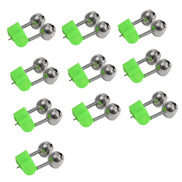 20x Outdoor Fishing Rod Bell Clips Dual Ring Alarm Bell Clamp Fishing Equipment 