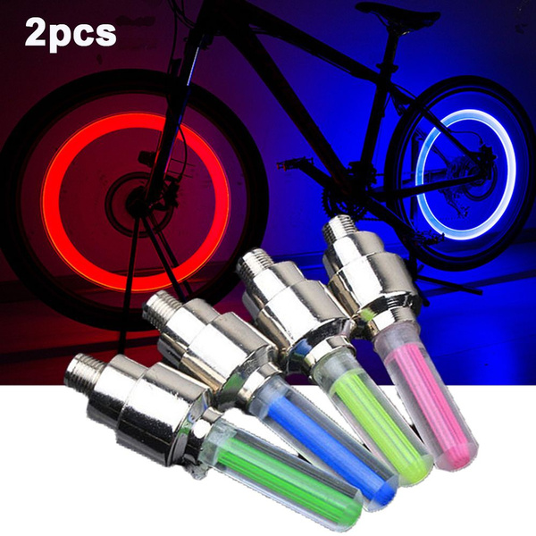 2pcs Charm Rainbow Color LED Light Bike Decoration Bicycle Accessories Tire Lamp 
