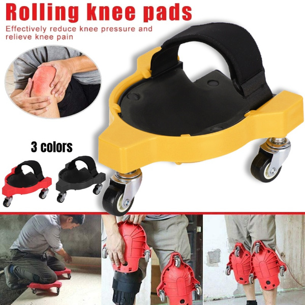 Knee Pads Rolling Wheels Mobile Flexible Gliding Protection For Woodworking L8U1