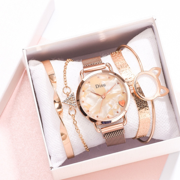 Ladies mesh hotsell watch set