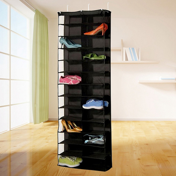 Hanging Shoe Shelves Closet Organizer 26 Pockets Over The Door Shoe Organizer Crystal Clear Shoe Rack Door Shelf Hanger Holder Storage Bag Wish