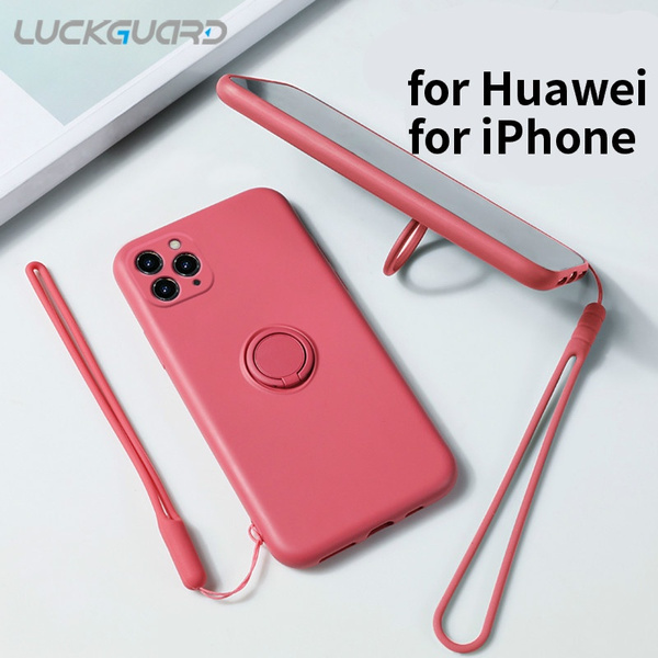 Cute Liquid Silicone Kickstand Phone Ring Lanyard Phone Case for Iphone 11 Max Iphone 11 Pro 11 Iphone SE 2 Xs Max Xr X 7 Plus 8 Plus Iphone